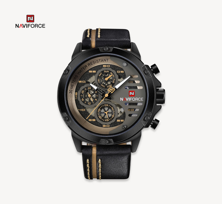 ساعت مچی مردانه نیوی فورس چرمی مدل Naviforce 9110